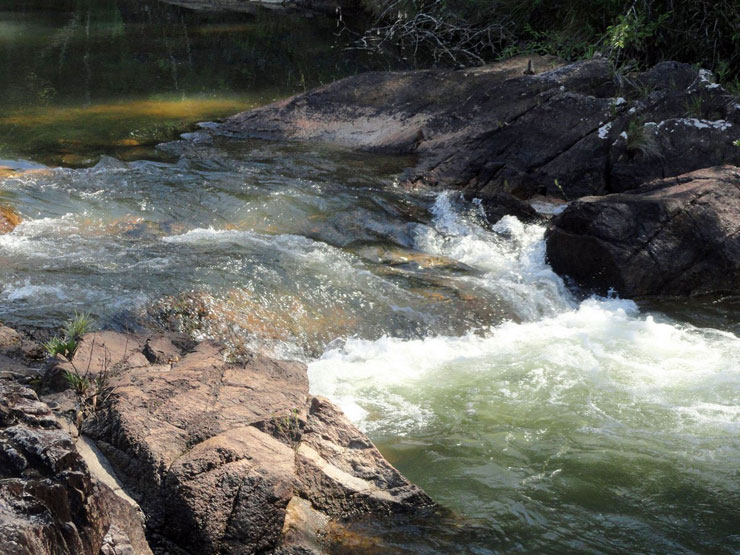 One of the many cascades steps from the villa