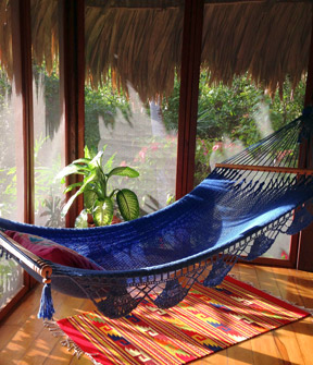 Hammock on screened porch off of bedroom